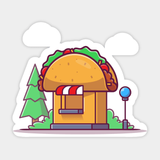 Taco Shop Cartoon Illustration Sticker